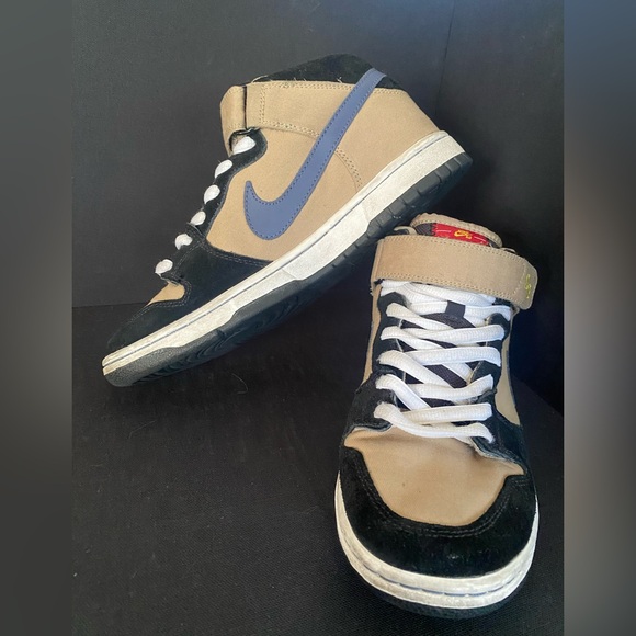 Nike SB Dunk Mid Workwear M7 Khaki Black Navy Velcro Rare Sneakers - Picture 10 of 16